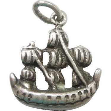3D Sailing Ship Galleon Sterling Silver Travel Ch… - image 1