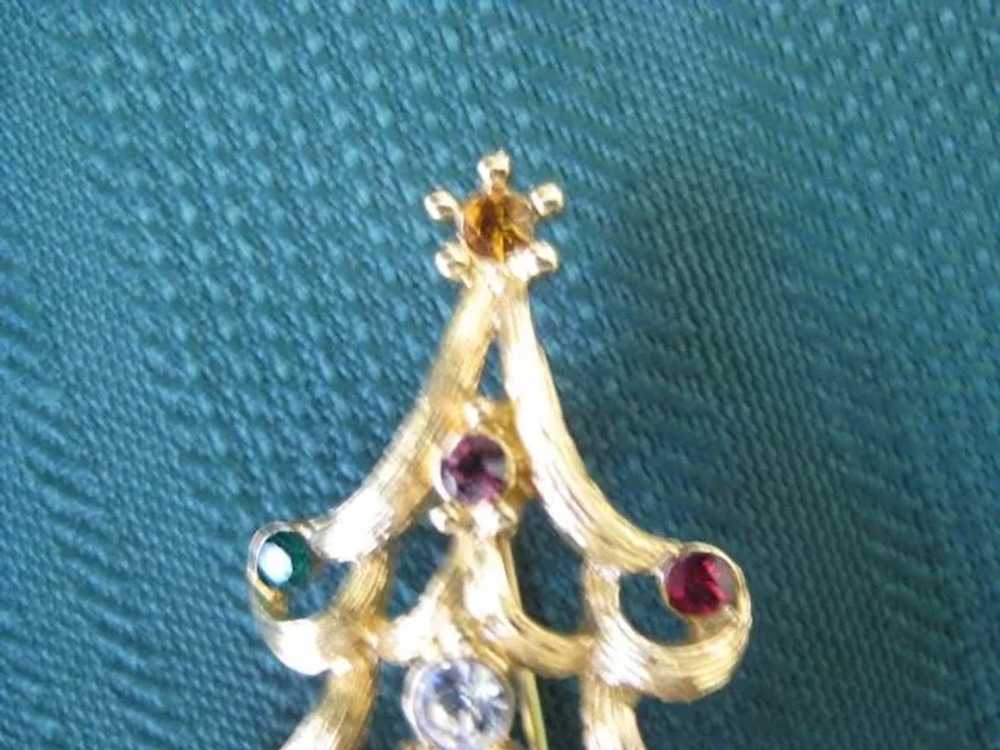 Monet Holiday Christmas Pin with Rhinestones - image 5
