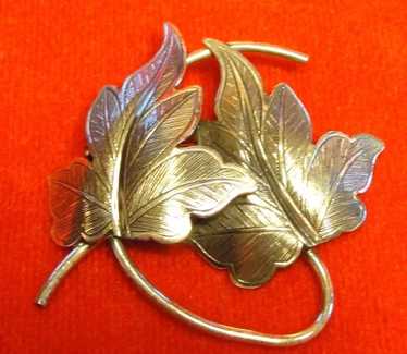 Vintage Sterling Silver Beau Ivy Leaf Brooch Pin - image 1