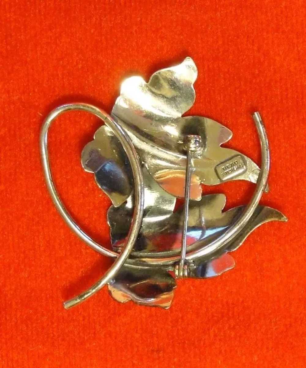 Vintage Sterling Silver Beau Ivy Leaf Brooch Pin - image 2