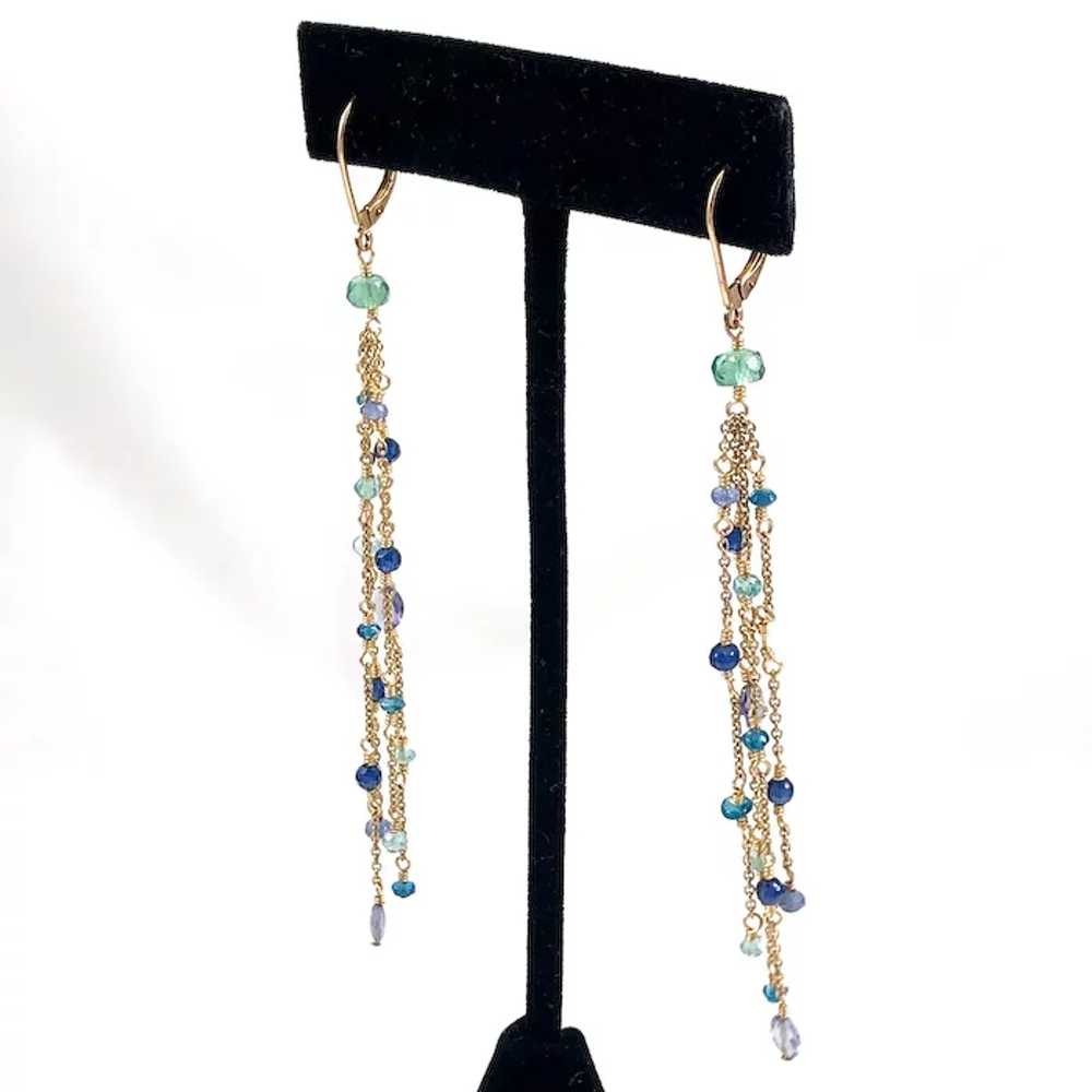 Multi Gemstone Gold Filled Dangle Earrings - image 4