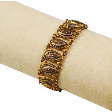 Damascene Gold Filled Link Bracelet Spanish