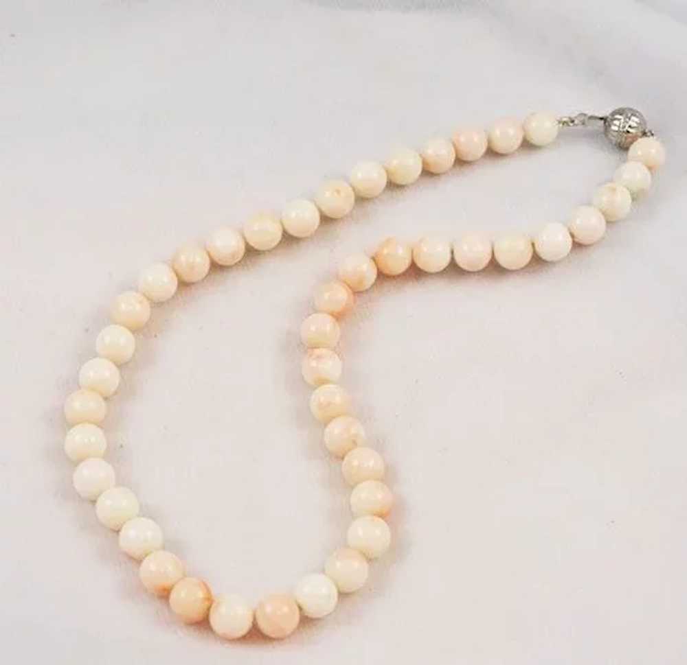 Natural Angel Skin Coral Necklace - Hand Knotted - image 6