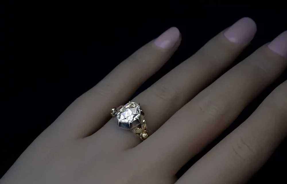 Antique Mid 19th Century Rose Cut Diamond Ring - image 2