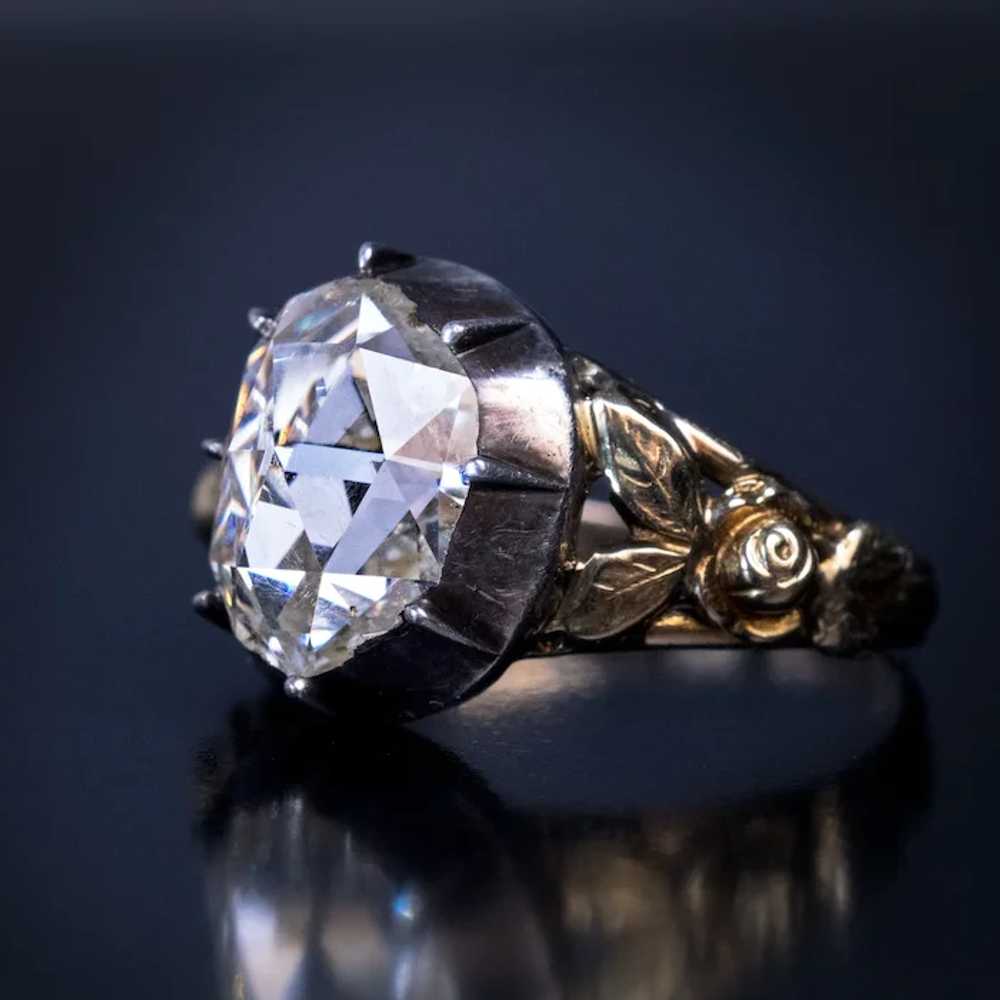 Antique Mid 19th Century Rose Cut Diamond Ring - image 5