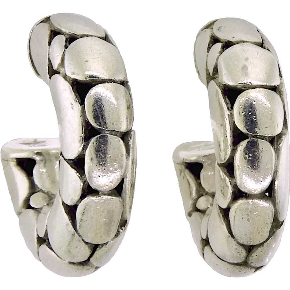 John Hardy Kali Dot Hoop Earrings – Sterling Silv… - image 1