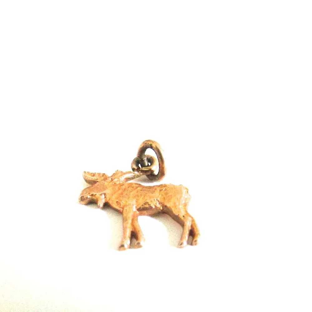 10K Yellow Gold Alaskan Nugget Moose Charm Souven… - image 2