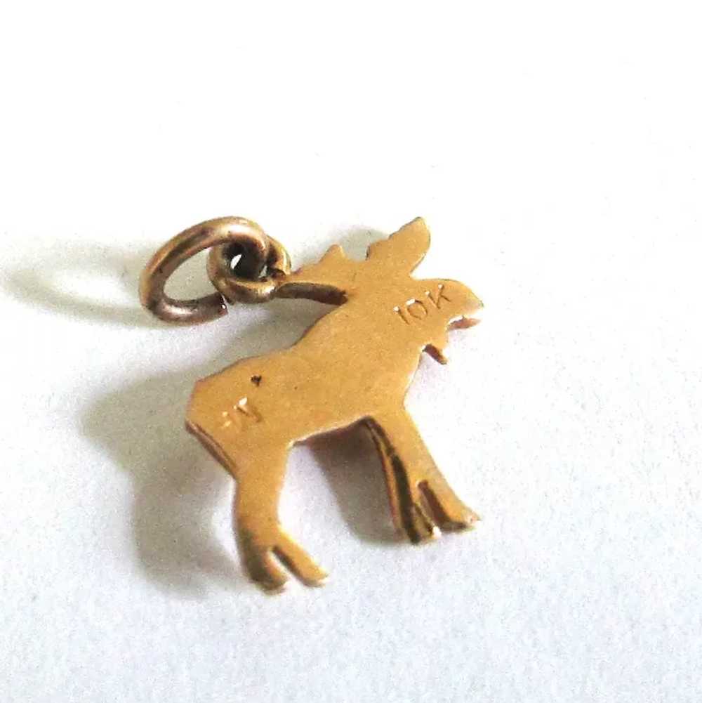 10K Yellow Gold Alaskan Nugget Moose Charm Souven… - image 5