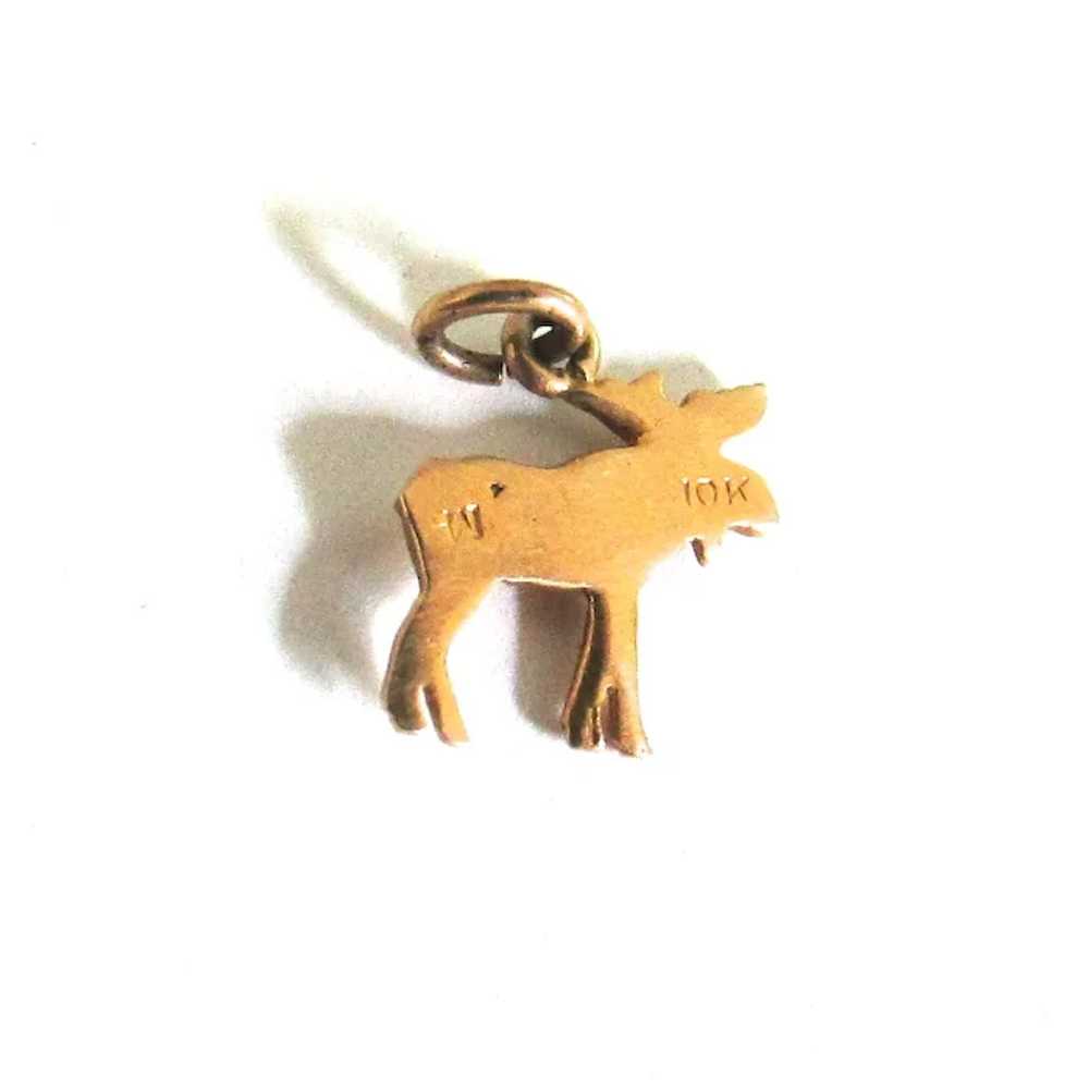 10K Yellow Gold Alaskan Nugget Moose Charm Souven… - image 6