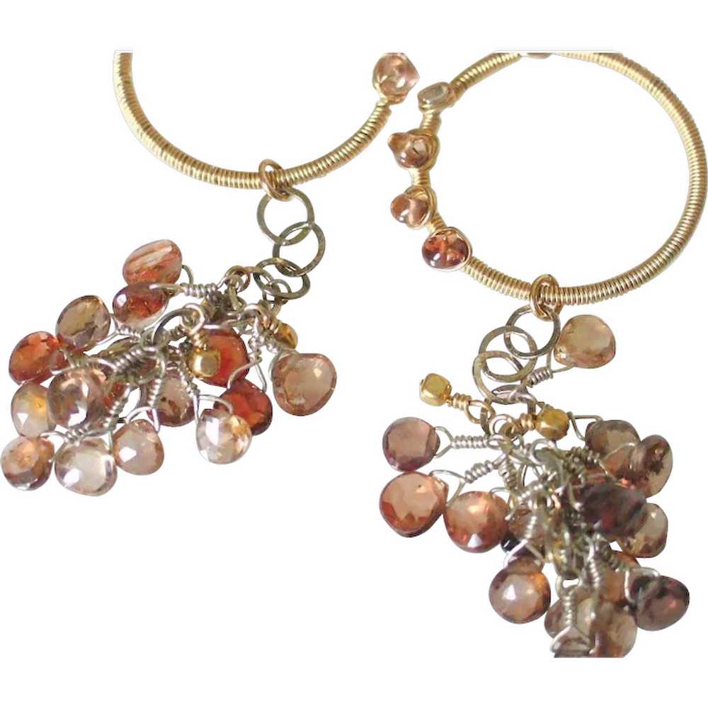 Brown Zircon Gemstone & 14k Gold Fill Earrings by… - image 1