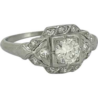 Art Deco .33ct. Diamond Antique Engagement Ring Pl
