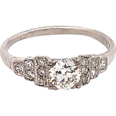 Art Deco .45ct. Diamond Antique Engagement Ring Pl