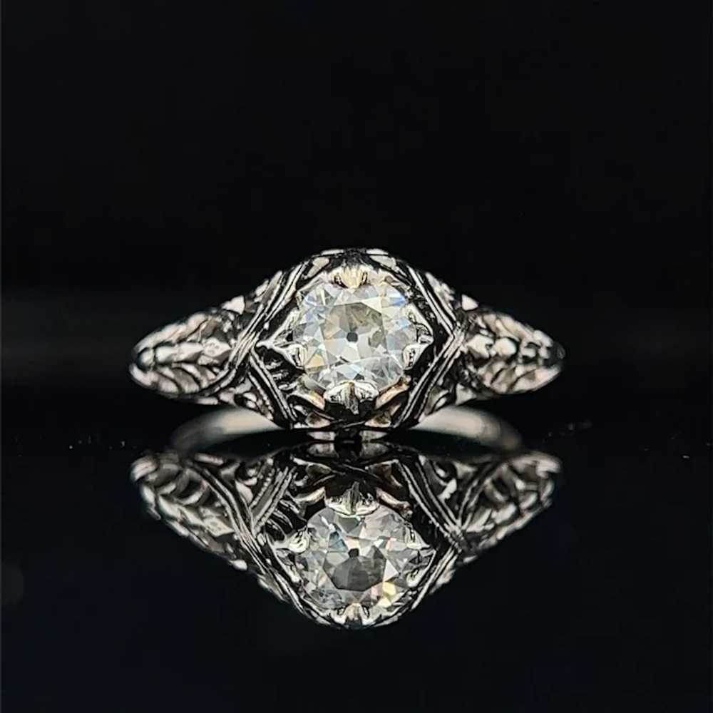 Edwardian .65ct. Diamond Antique Engagement - Fas… - image 2