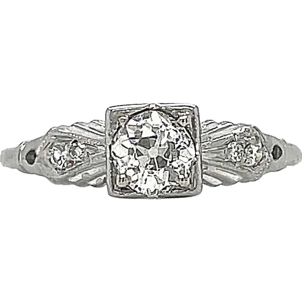 Art Deco .51ct. Diamond Antique Engagement - Fash… - image 1