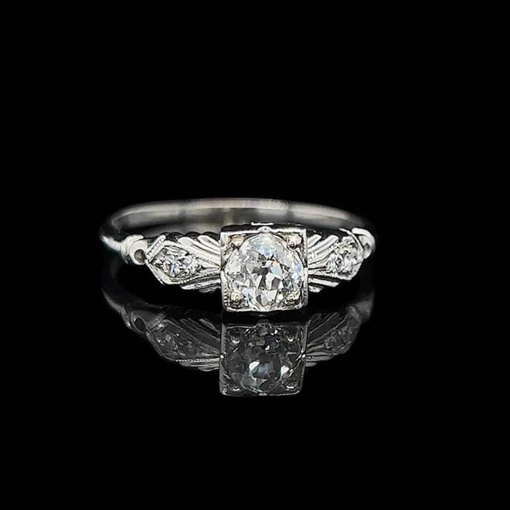 Art Deco .51ct. Diamond Antique Engagement - Fash… - image 2