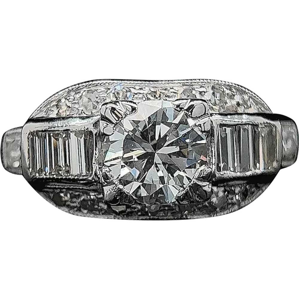 .87ct. Diamond Vintage Engagement - Fashion Ring … - image 1