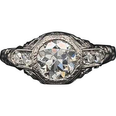 Art Deco .85ct. Diamond Antique Engagement - Fashi