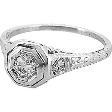 Art Deco .18ct. Diamond Antique Engagement - Fashi