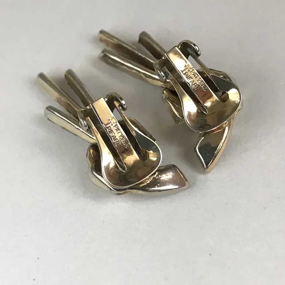 Trifari Earrings Mid-Century Modern Tassel Clip-o… - image 2