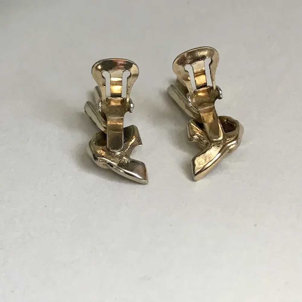 Trifari Earrings Mid-Century Modern Tassel Clip-o… - image 3