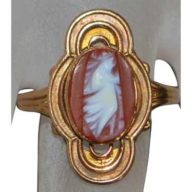 Victorian 10K r/g Angel Cameo Ring - 1895