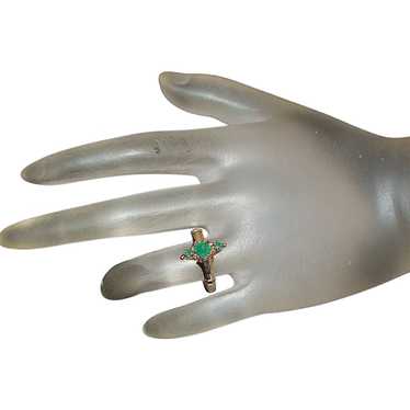 14K r/g Victorian Emerald Ring