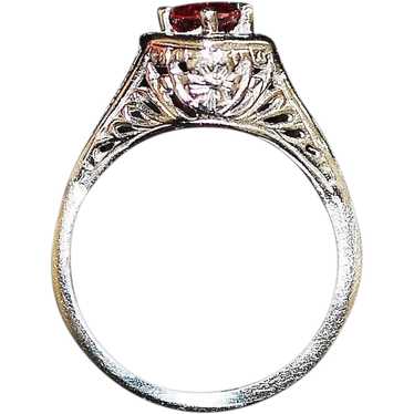 14K w/g Ruby Filigree Ring