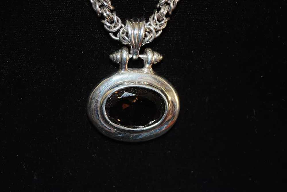 Italian Large Sterling Silver and Quartz Necklace - image 2