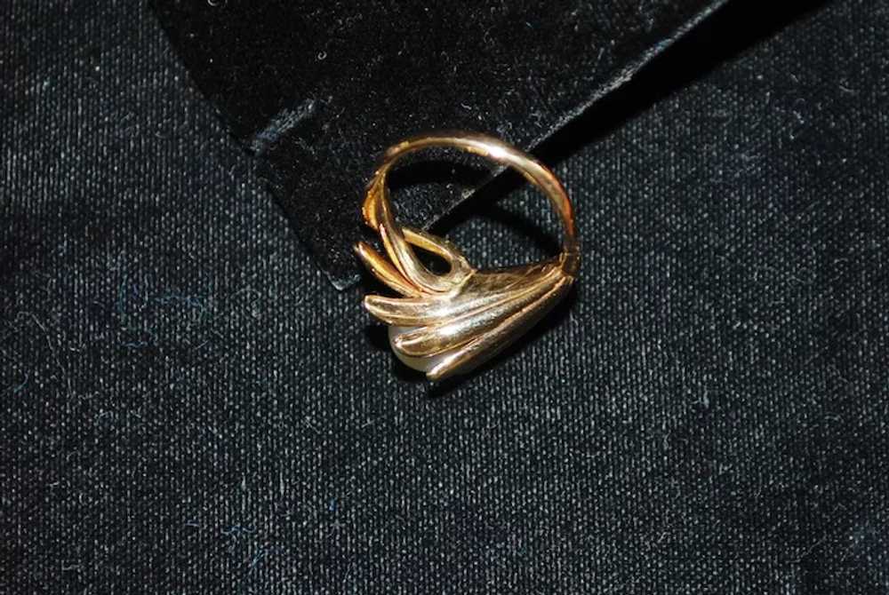 14K Cultured Pearl Ring - 1960's - image 5