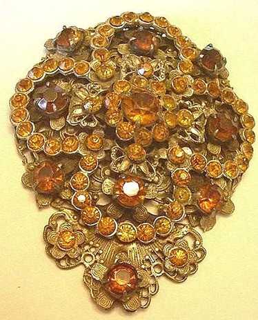 Superb, Immense Topaz Rhinestone Dress Clip