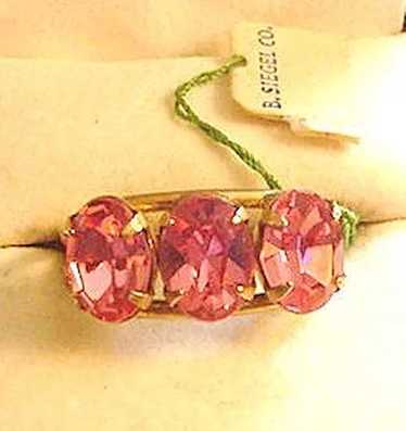 Vintage Pink Rhinestone Ring New with Tag