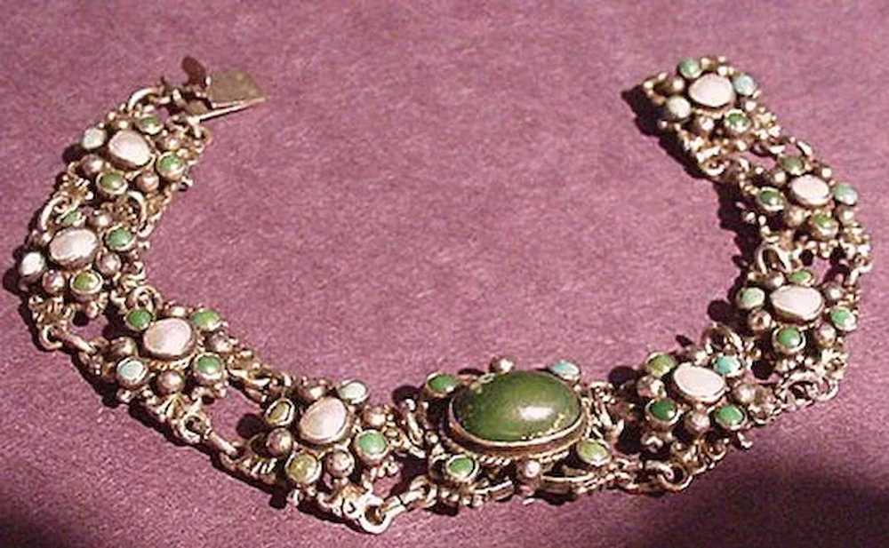 Austro Hungarian Silver, Turquoise  Bracelet - image 1