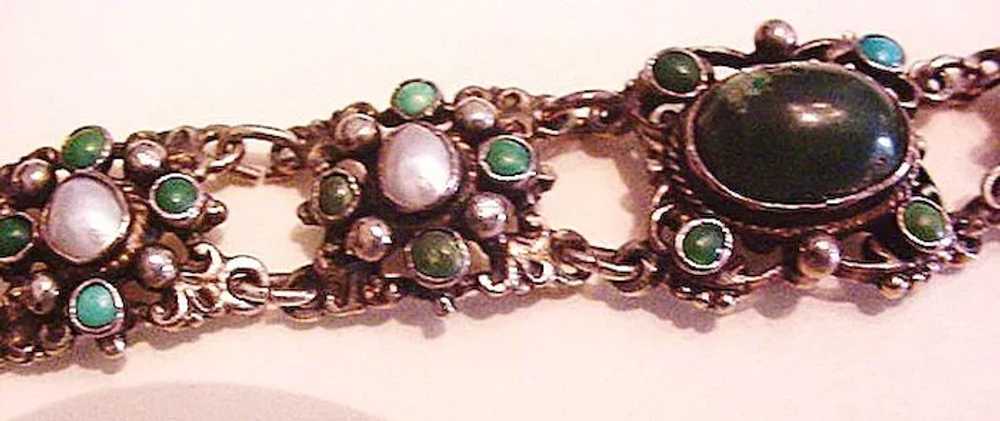 Austro Hungarian Silver, Turquoise  Bracelet - image 2