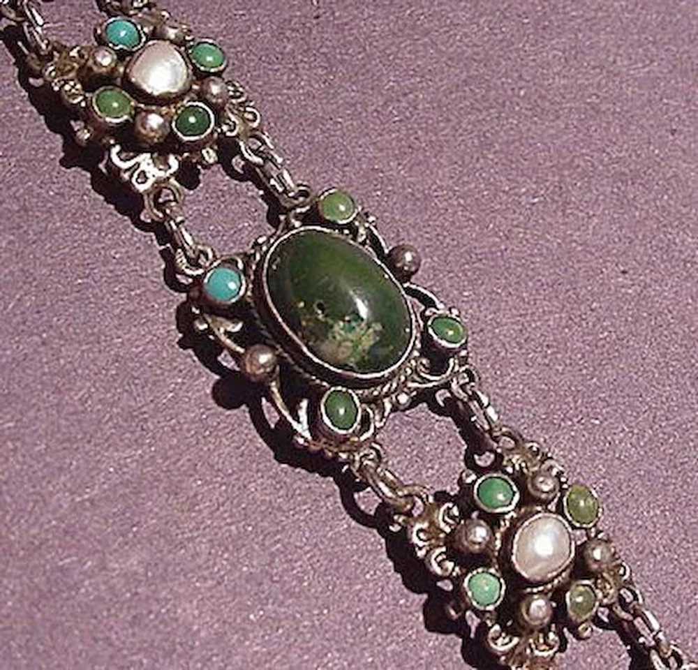 Austro Hungarian Silver, Turquoise  Bracelet - image 4