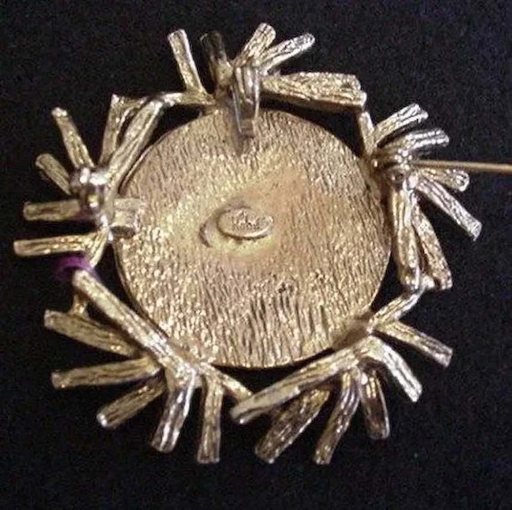 Hobe Framed Golden Coin Pin / Pendant - image 2