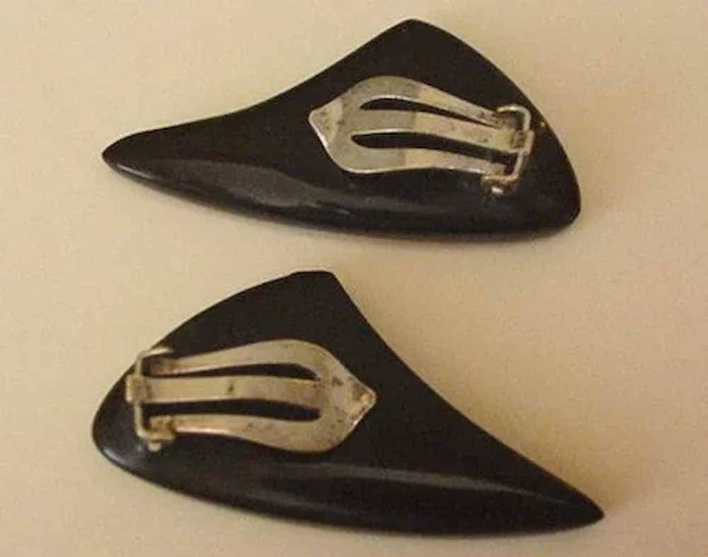 Mid-Century Ebony Earrings - image 2