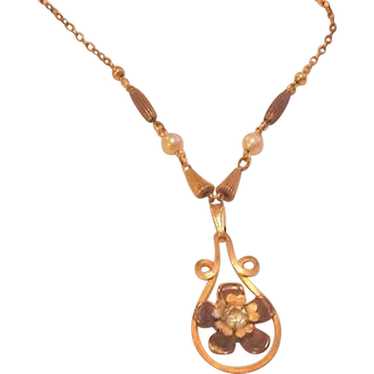 Gold Filled Retro Modern Necklace - image 1