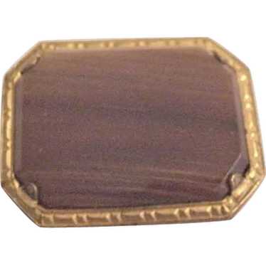 Brass and Agate Pin