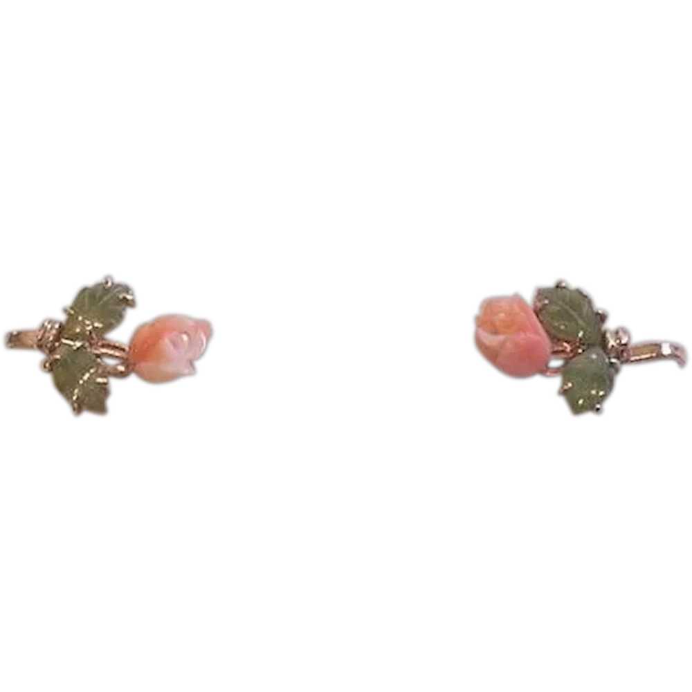 Coral Rose Earrings - image 1