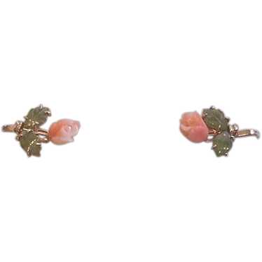 Coral Rose Earrings - image 1