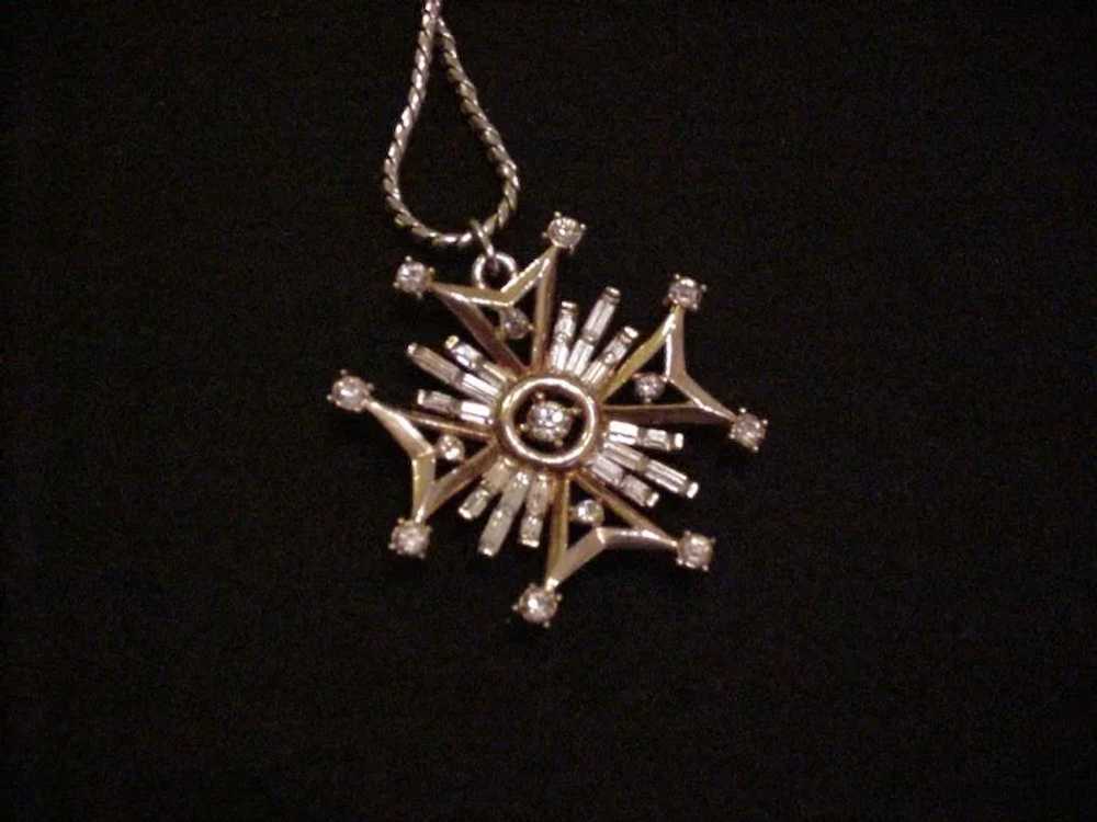 Trifari Rhinestone Maltese Cross Necklace - image 2