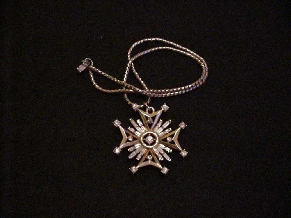 Trifari Rhinestone Maltese Cross Necklace - image 3