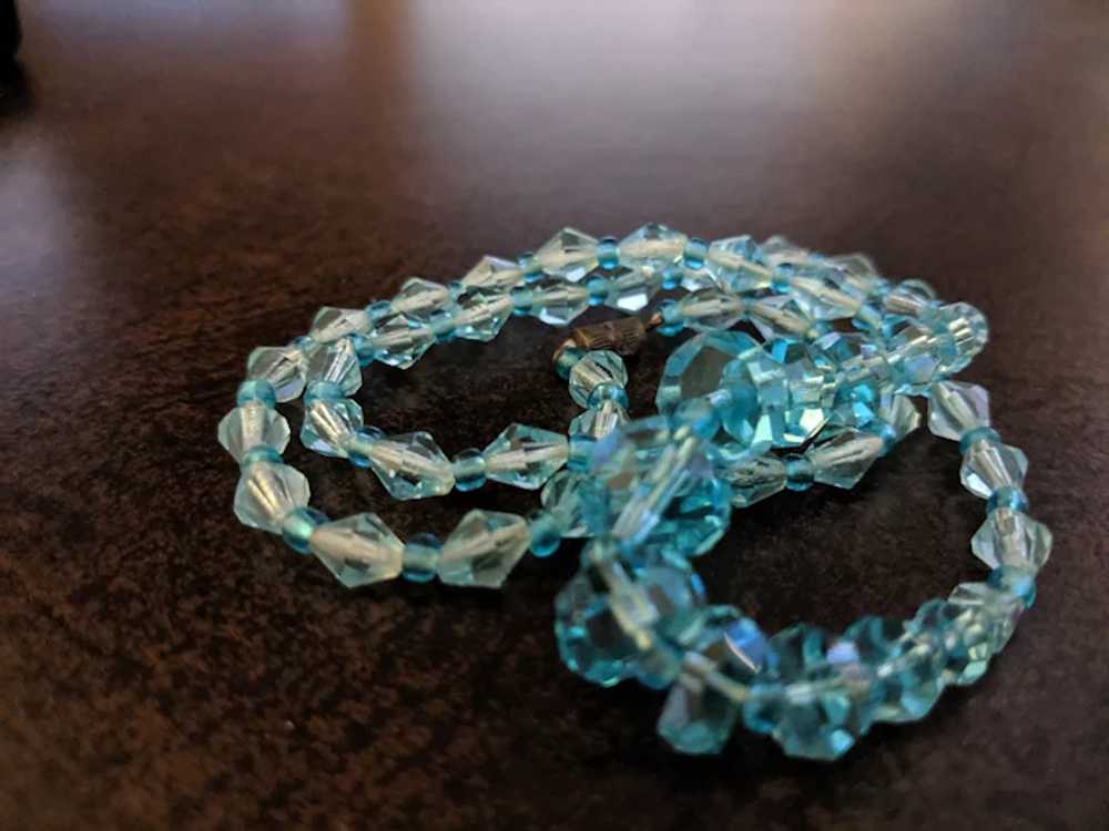 Aqua Marine Crystal Necklace - image 2