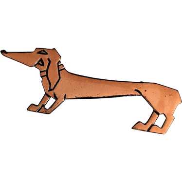 3.5 inch Copper Dachshund Dog Pin