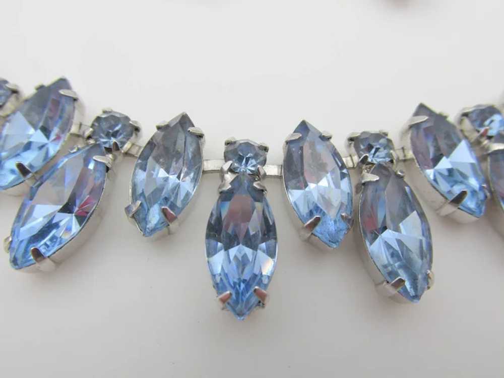 Gorgeous Signed Kramer Ice Blue Rhinestone Neckla… - image 2