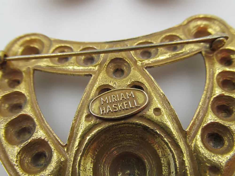 Signed Miriam Haskell Etruscan Revival Brooch and… - image 6