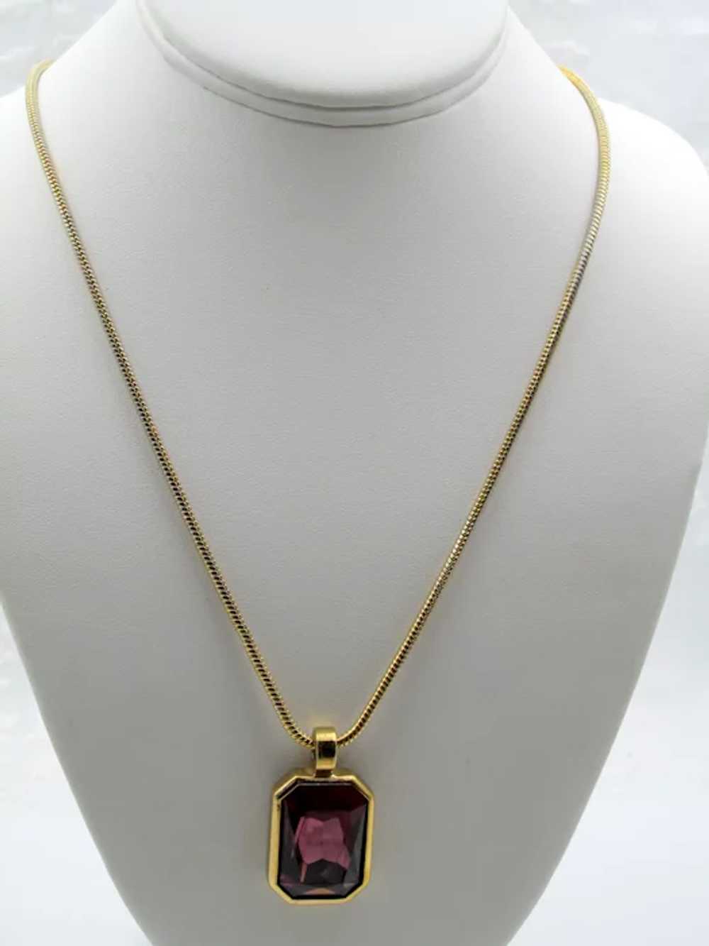 Christian Dior Purple Rhinestone 26" Serpentine C… - image 3