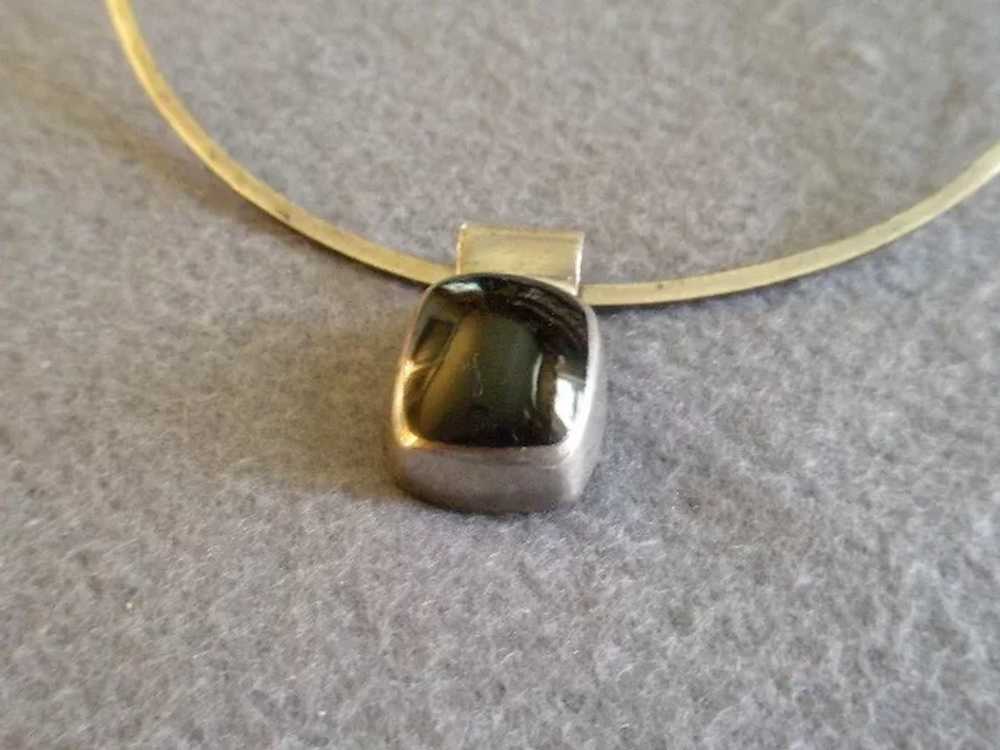 Mexican Modernist Sterling & Onyx "Collar" Neckla… - image 2