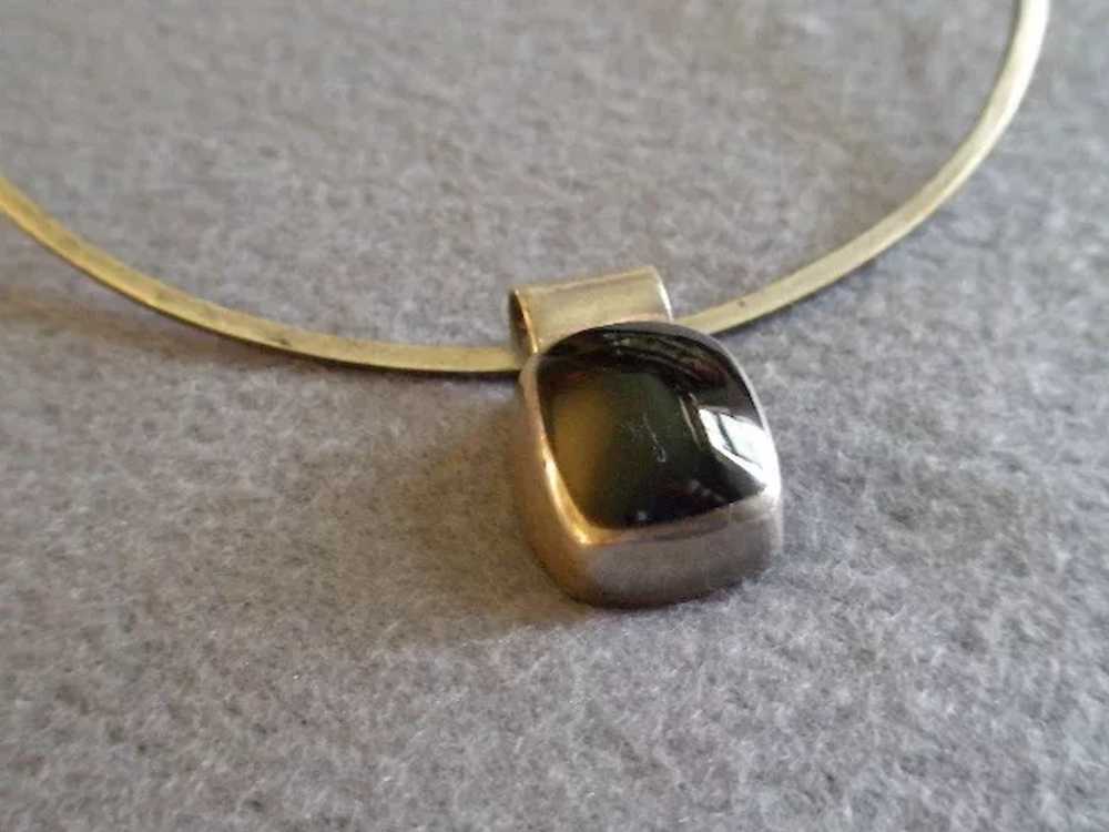 Mexican Modernist Sterling & Onyx "Collar" Neckla… - image 3