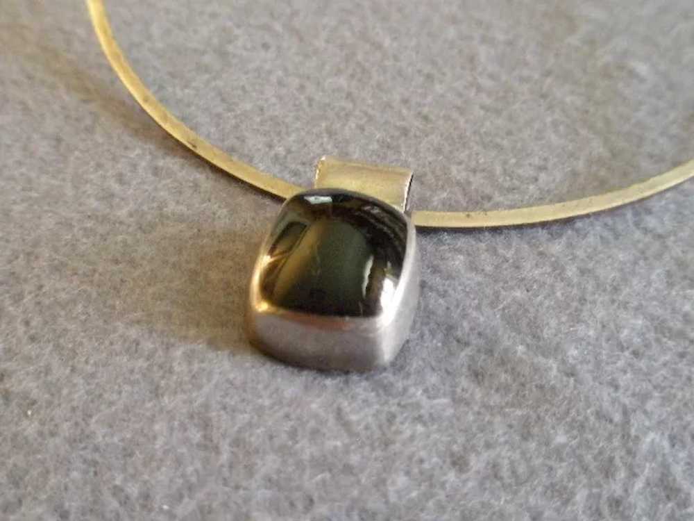 Mexican Modernist Sterling & Onyx "Collar" Neckla… - image 4